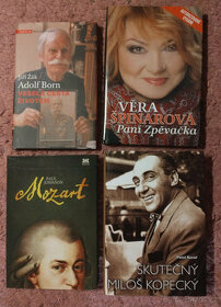 Knihy-životní příběhy známých osobností: Mozart, Kopecký ad.