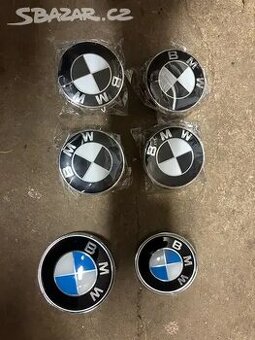 Přední,zadní znak BMW + pokličky kol