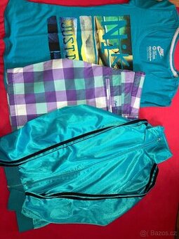 Set dámské tričko Nike, mikina Adidas, kostkované kraťase