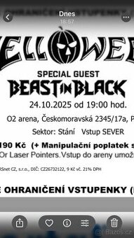 Prodám vstupenku na Helloween- stání