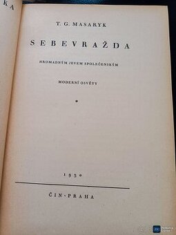 Kniha SEBEVRAŽDA HROMADNÝM JEVEM SPOLEČNOSTI rok 1930, cena