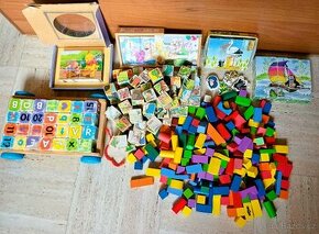 Dřevěné kostky - 378 ks