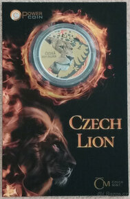 STŘÍBRNÁ UNCOVÁ INVESTIČNÍ MINCE ČESKÝ LEV 2024 PROOF BAREVN