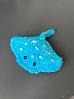 Ručně háčkovaná manta - modrá