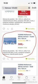 Cestovni postylka + matrace