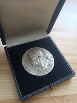 Medaile T. G MASARYK Úmrtní 50mm Top stav etue kre