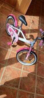 dětské dívčí růžové kolo btwin 16"