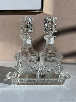 5 dílná sada flakónů a podtácku Bohemia Crystal - 1
