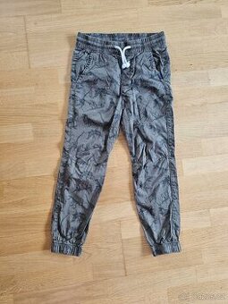 Letní kalhoty s dinosaury, H&M, vel. 128 - NOVÉ