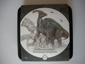 Stříbrná mince Pravěký svět - Parasaurolophus proof