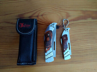 Sada 2 loveckých zavíracích nožů COLUMBIA s pouzdrem