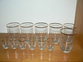 RETRO SADA pozlacených skleniček - 12 kusů - 1