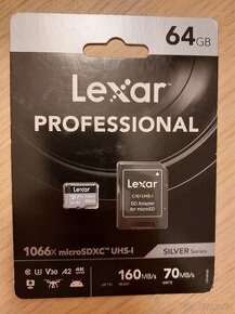 nová velmi rychlá SD XC Lexar 64 GB pro aplikace
