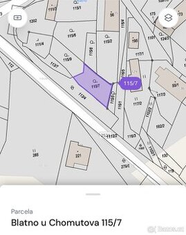 Pozemek 253m2 stavební Blatno u Chomutova