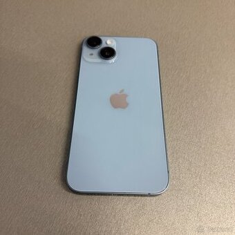 iPhone 14 128GB modrý, pěkný stav, 12 měsíců záruka