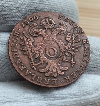RU méďák 6 Krejcar 1800 F... Krásný kousek
