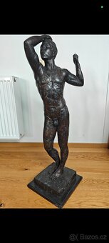 Velká 92 cm vysoká bronzová plastika, socha, Rodin