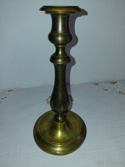 Retro mosazný svícen výška 24cm