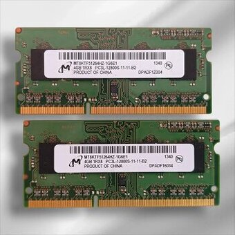 Paměť RAM 8GB DDR3L So-dimm 1Rx8 Micron 1600 MHz (2x4GB)