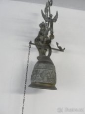 Mosazný, starý masivní, závěsný zvon, zvonice č.17