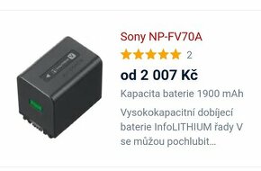 Baterie Sony NP- FV70