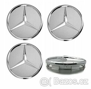 Středové pokličky Mercedes-Benz stříbrné, hvězda