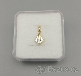 Zlatý přívěsek se zirkonem 0,30g, 14 kt, 585/1000