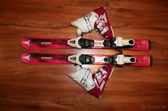 dievcenské lyže Atomic 90 cm , lyžaky Lange