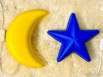 2x Ikea nástěnná světla Smile Stjarna a Smile Måne