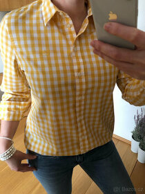 Nová bavlněná žlutá kostičkovaná košile Gant, vel. 40