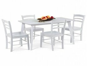 Jídelní set IVA stůl + 4 x židle bílá barva