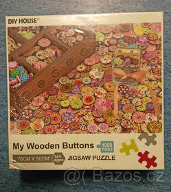 1000 puzzle dřevěné knoflíky - 1