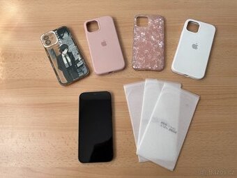 iPhone 12 černý, 64GB + nabíječka, pouzdra, ochranná skla - 1