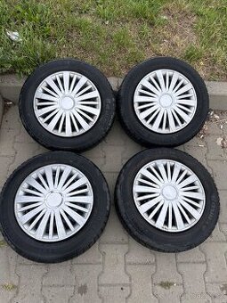 Prodám plechové disky s pneu 165/70 R14