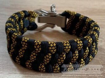 Paracord náramek (20 cm) gold - black