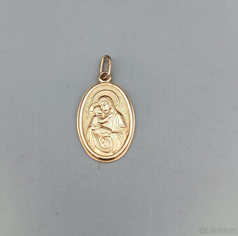 Zlatý přívěsek, madonka 1,65g, 14 kt, 585/1000