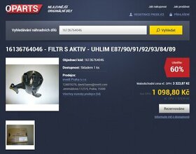 palivový filtr s aktivním uhlím