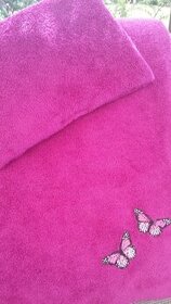 2-dílný teplý set do kočárku 79x67 cm oboustranná malina