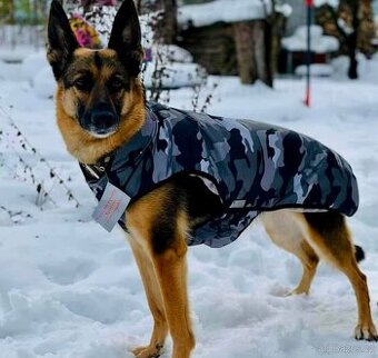 Zimní Obleček - Vesta pro psa Army Lux šedá 65 cm