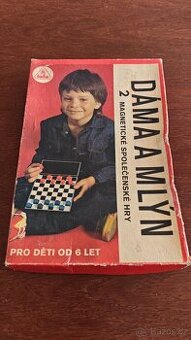 Retro magnetická hra Dáma a Mlýn (TOFA)