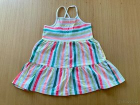 Letní barevné pruhované šaty na ramínka vel. 86 - 1