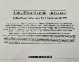 13,6 MacBook Air, 8GB paměti, NOVÝ NEROZBALENÝ - 1