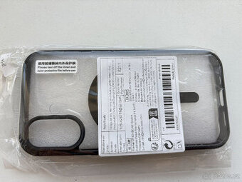 Průhledný kryt s černým rámečkem a MagSafe pro iPhone 16