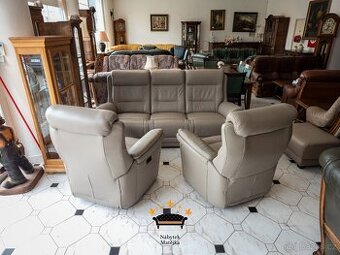 Luxusní celo kožená sedací souprava - zánovní