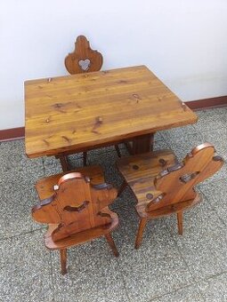 Selský jídelní set, nábytek z masívu