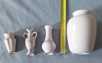 vázičky z růžového porcelánu