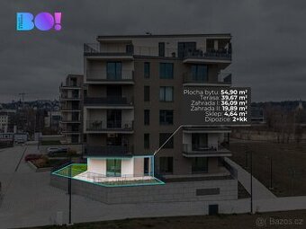 Pronájem bytu 2+kk, 54 m² s parkovacím místem, terasou a zah