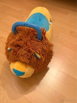 Odrážedlo FUNNY WHEELS Rider Ride-On lvíček plyšový modrý