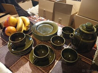 Krásný zelený set porcelan retro