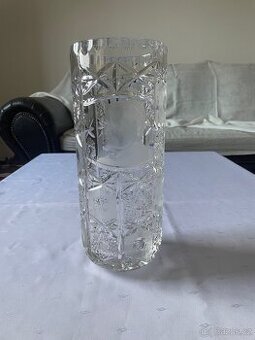 Velká broušená křišťálová váza s portrétem – 31 cm